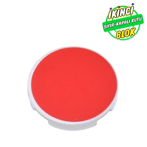 LEGO® Tile Round 2 x 2 with Red Circle print Beyaz Sıfır