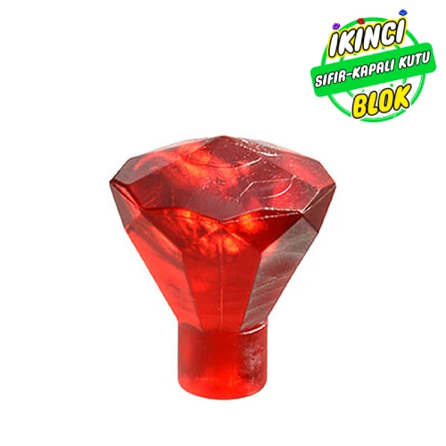 LEGO® Rock 1 x 1 Jewel / Gem 24 Facet Şeffaf Kırmızı Sıfır