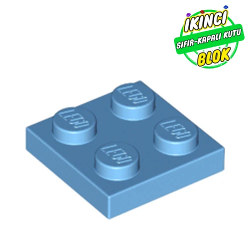 LEGO® Plate 2 x 2 Orta Mavi Sıfır