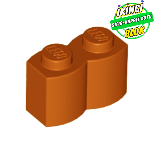 LEGO® 1 x 2 Kütük Desenli Tuğla Koyu Turuncu Sıfır