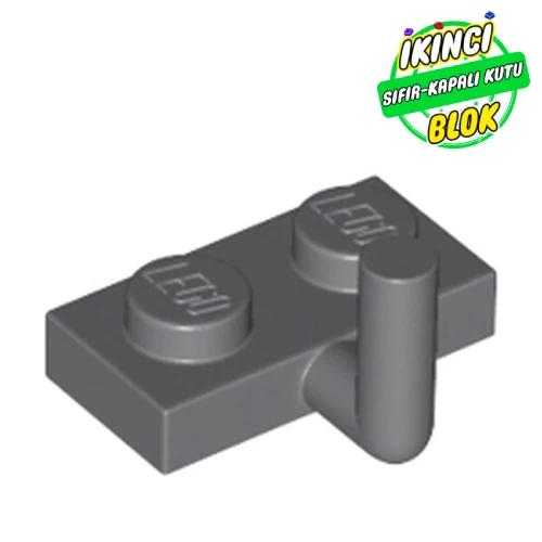 LEGO® Plate Special 1 x 2 with Bar Up [Horizontal Arm 5mm] [Old Type] Koyu Mavimsi Gri Sıfır