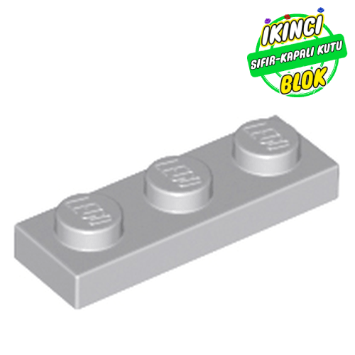 LEGO® 1 x 3 Plaka Açık Mavimsi Gri Sıfır