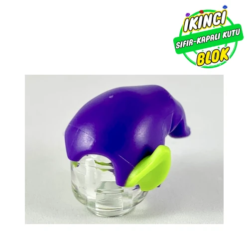 LEGO® Hat Drooping with Pointy Ears Lime pattern Koyu Mor Sıfır