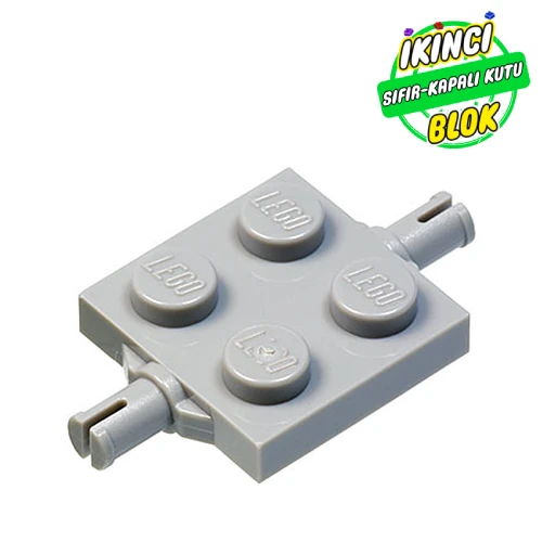 LEGO® Plate Special 2 x 2 with Wheel Holders Açık Mavimsi Gri Sıfır