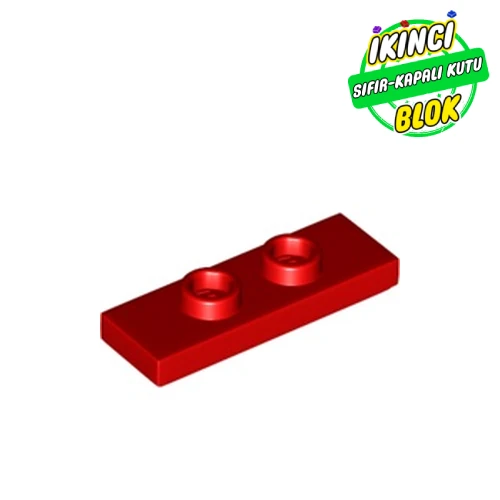LEGO® Plate Special 1 x 3 with 2 Studs with Groove and Inside Stud Holder (Jumper) Kırmızı Sıfır