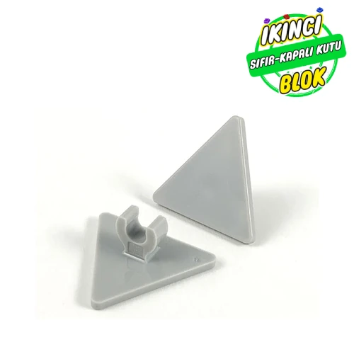 LEGO® Road Sign Clip-on 2.2 x 2.667 Triangular with Open O Clip Açık Mavimsi Gri Sıfır