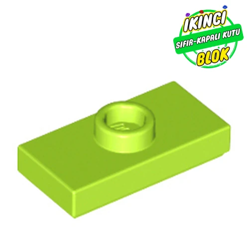 LEGO® Plate Special 1 x 2 with 1 Stud with Groove and Inside Stud Holder (Jumper) Limon Yeşili Sıfır