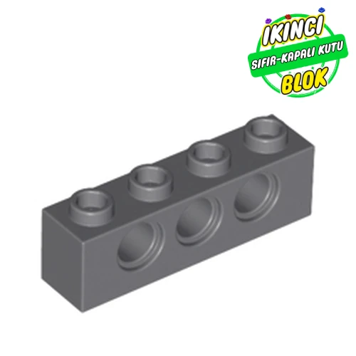 LEGO® Technic Brick 1 x 4 [3 Pin Holes] Koyu Mavimsi Gri Sıfır
