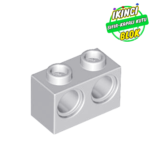 LEGO® 1 x 2 Technic Tuğla 2 Pim Girişli Açık Mavimsi Gri Sıfır