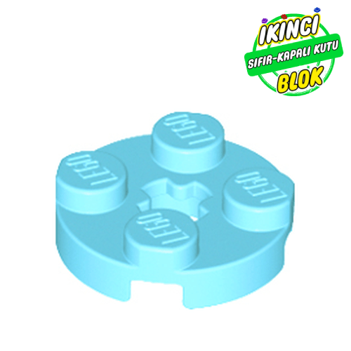 LEGO® 2 x 2 Aks Girişli Daire Plaka Orta Azur Sıfır
