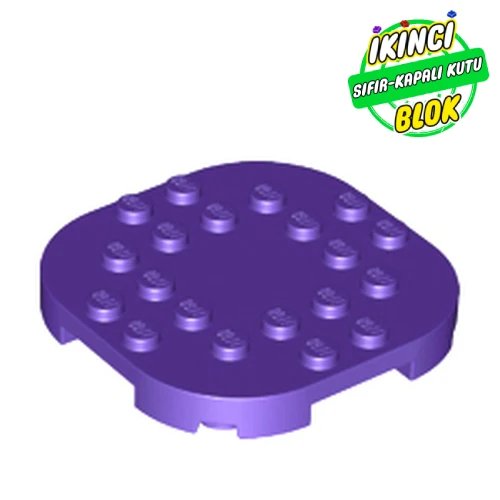 LEGO® Plate Round Corners 6 x 6 x 2/3 Circle with Reduced Knobs Koyu Mor Sıfır