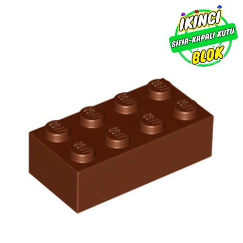 LEGO® 2 x 4 Tuğla Kırmızımsı Kahverengi Sıfır