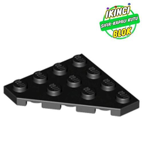 LEGO® Wedge Plate 4 x 4 Cut Corner Siyah Sıfır
