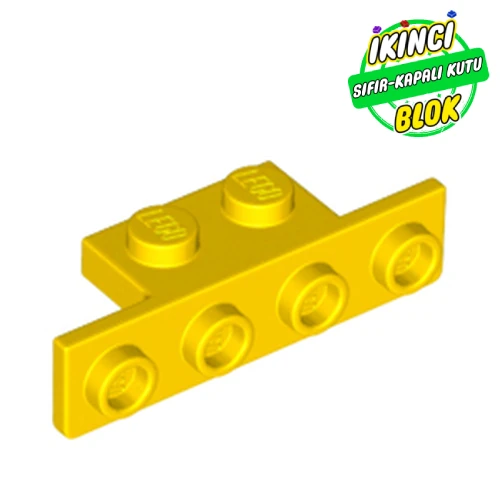 LEGO® Bracket 1 x 2 - 1 x 4 [Rounded Corners at Bottom, Square Corners at Top] Sarı Sıfır