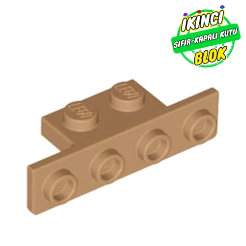 LEGO® Bracket 1 x 2 - 1 x 4 [Rounded Corners at Bottom, Square Corners at Top] Orta Nugat Sıfır