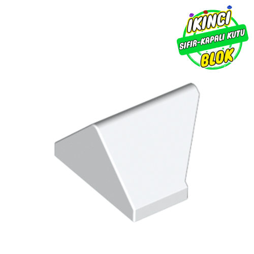LEGO® 2 x 1 Ters Alt Stud Bağlantılı 45 Derece Eğimli Parça Beyaz Sıfır