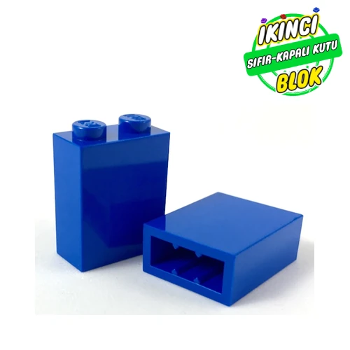 LEGO® Brick 1 x 2 x 2 with Inside Stud Holder Mavi Sıfır