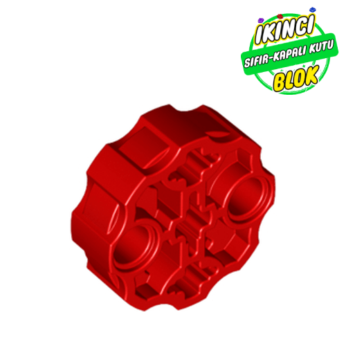 LEGO® 2 Pim Girişli Dairesel Yapılı 3 Aks Girişli Parça Kırmızı Sıfır