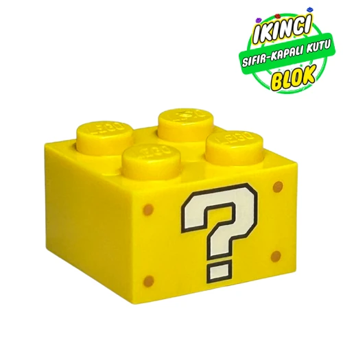 LEGO® Brick 2 x 2 with White Question Mark Print Sarı Sıfır