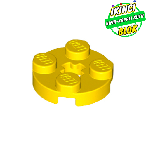 LEGO® 2 x 2 Kavisli Plaka Orta Aks Girişli Sarı Sıfır