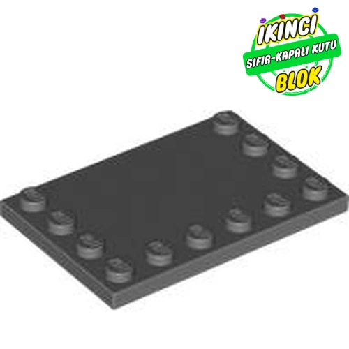 LEGO® Plate Special 4 x 6 with Studs on 3 Edges Koyu Mavimsi Gri Sıfır