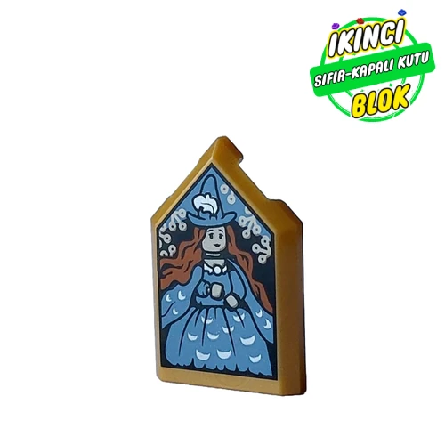 LEGO® Tile Special 2 x 3 Pentagonal with Damara Dodderidge Portrait print İnci Altın Sıfır