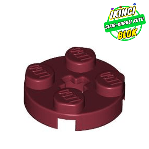 LEGO® 2 x 2 Aks Girişli Daire Plaka Koyu Kırmızı Sıfır