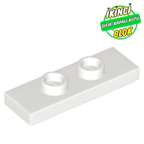 LEGO® Plate Special 1 x 3 with 2 Studs with Groove and Inside Stud Holder (Jumper) Beyaz Sıfır
