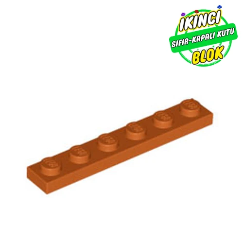 LEGO® Plate 1 x 6 Koyu Turuncu Sıfır