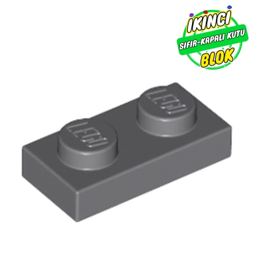 LEGO® Plate 1 x 2 Koyu Mavimsi Gri Sıfır