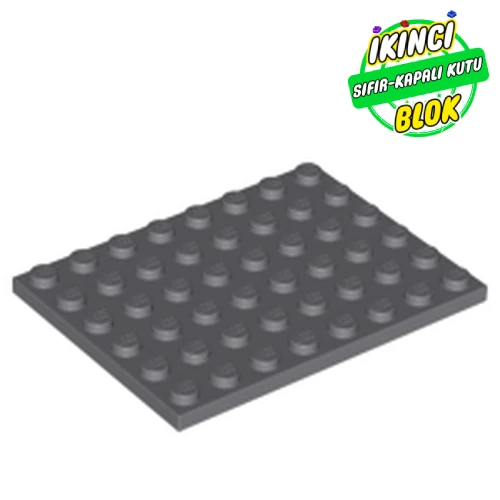 LEGO® Plate 6 x 8 Koyu Mavimsi Gri Sıfır