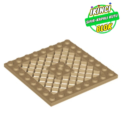 LEGO® Plate Special 8 x 8 with Grille [Hole in Center] Koyu Bej Sıfır