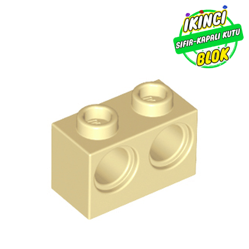 LEGO® 1 x 2 Technic Tuğla 2 Pim Girişli Bej Sıfır