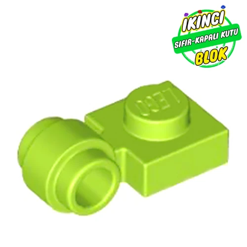 LEGO® Plate Special 1 x 1 with Clip Light, Bar Hole [Thick Ring] Limon Yeşili Sıfır