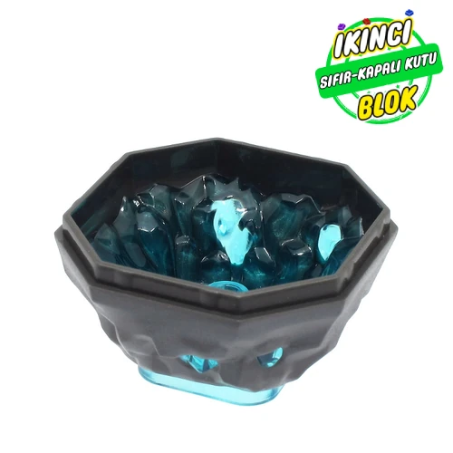 LEGO® Rock 4 x 4 x 1 2/3, Bottom with Trans-Light Blue Crystals Pattern İnci Titanyum Sıfır