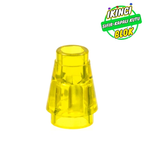 LEGO® 1 x 1 Koni Şeffaf Sarı Sıfır