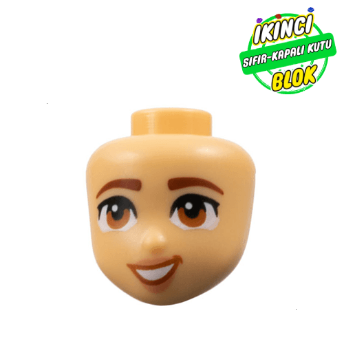 LEGO® Friends Tarzı Gülümseyen Kadın Minifigür Kafası Orta Bej Sıfır
