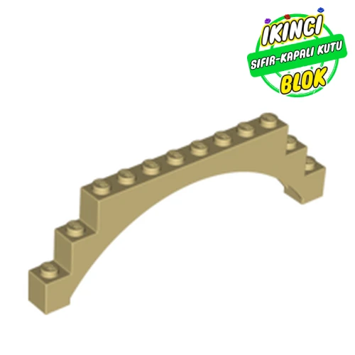 LEGO® Brick Arch 1 x 12 x 3 Raised Arch with 5 Cross Supports Bej Sıfır