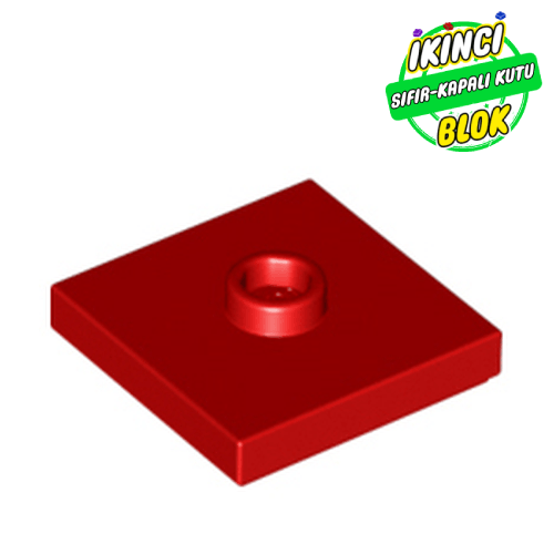 LEGO® 2 x 2 Modifiye Düz Plaka 1 Birim Merkezli Çıkışlı Kırmızı Sıfır