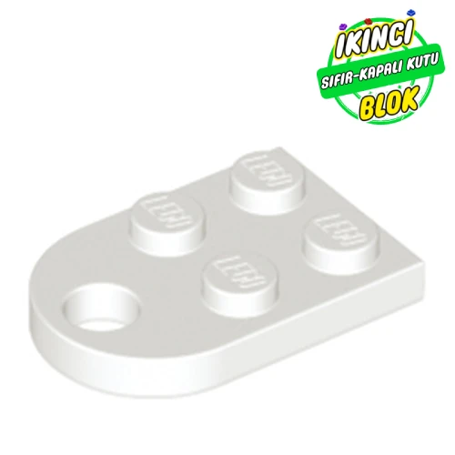 LEGO® Plate Special 3 x 2 with Rounded End, Hole Beyaz Sıfır