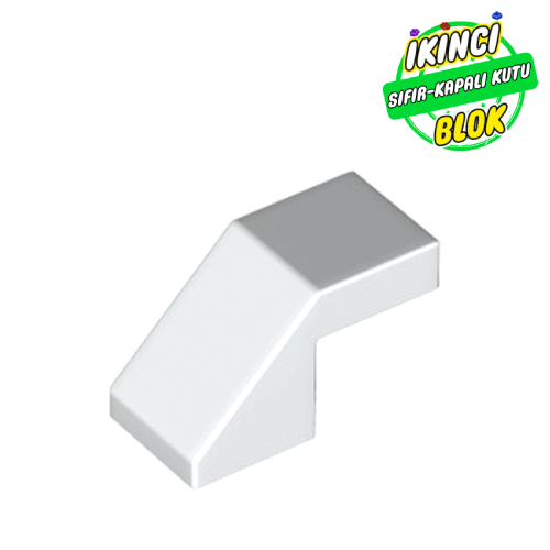 LEGO® 2 x 1 45 Derece Altı Kesik Studsız Eğimli Parça Beyaz Sıfır