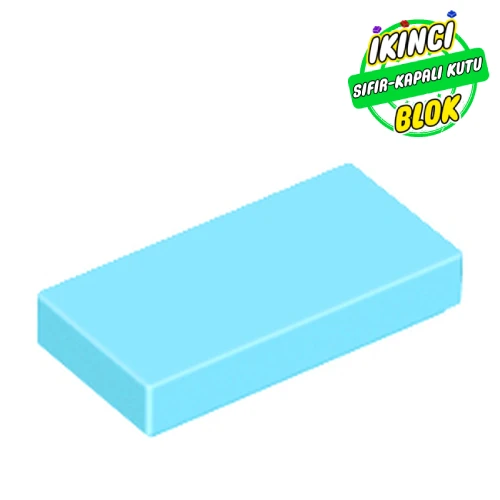 LEGO® Tile 1 x 2 with Groove Orta Azur Sıfır