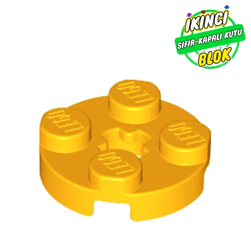 LEGO® Plate Round 2 x 2 with Axle Hole Type 1 (+ Opening) Parlak Açık Turuncu Sıfır