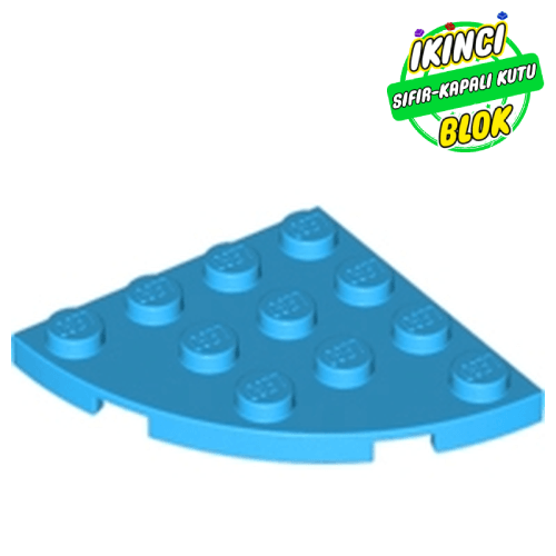 LEGO® 4 x 4 Kavisli Plaka Kenar Koyu Azur Sıfır