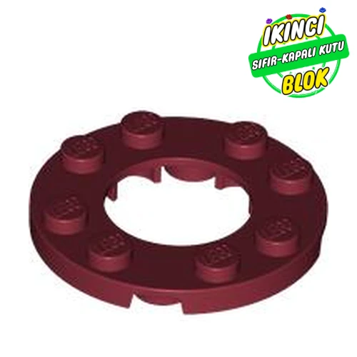 LEGO® Plate Round 4 x 4 with 2 x 2 Round Opening Koyu Kırmızı Sıfır