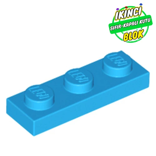 LEGO® Plate 1 x 3 Koyu Azur Sıfır