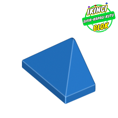 LEGO® 2 x 1 Üçlü Alt Stud Bağlantılı 45 Derece Eğimli Parça Mavi Sıfır