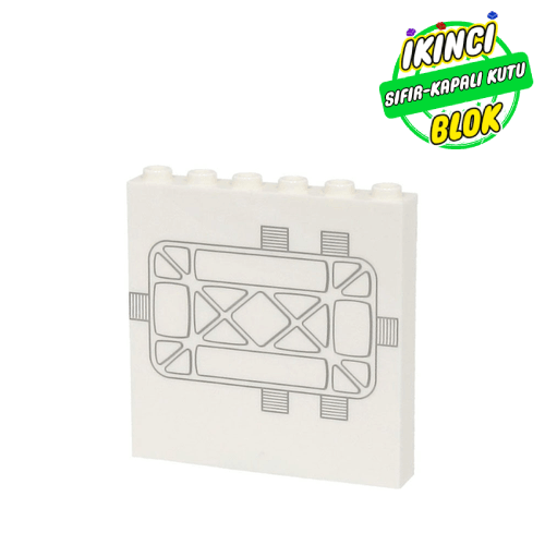 LEGO® 1 x 6 x 5 Tantive UV Kapısı Desenli Panel Beyaz Sıfır