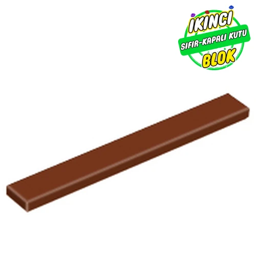 LEGO® Tile 1 x 8 with Groove Kırmızımsı Kahverengi Sıfır