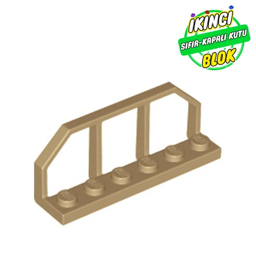 LEGO® Plate Special 1 x 6 with Train Wagon End Fence Koyu Bej Sıfır